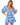 Farm Rio Garden Tiles Plaid Puff Sleeve Mini Dress - Blue