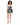 Alémais Mickey Linen Tie-Strap Mini Sundress - Black/White Floral
